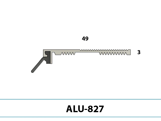 Aluminium tochtprofiel ALU-827